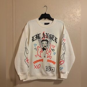 NWT Betty Boop Lil Angel graphic crewneck sweatshirt sz L